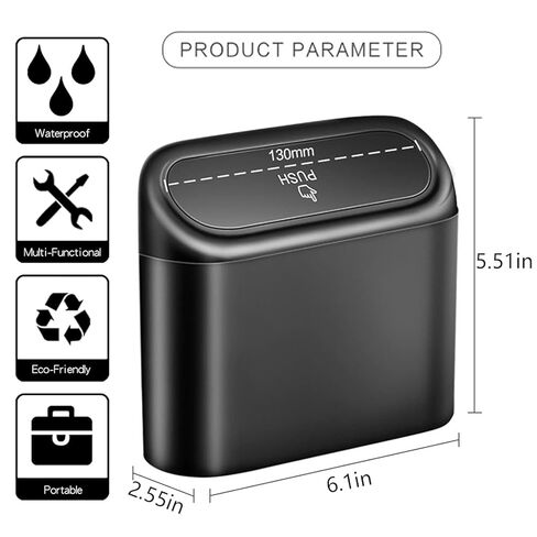 Car Trash Can with Lid, Mini Auto Dustbin Garbage Organizer, Automotive Garbage Container Bin for Vehicle, Home, Office in Saudi Arabia