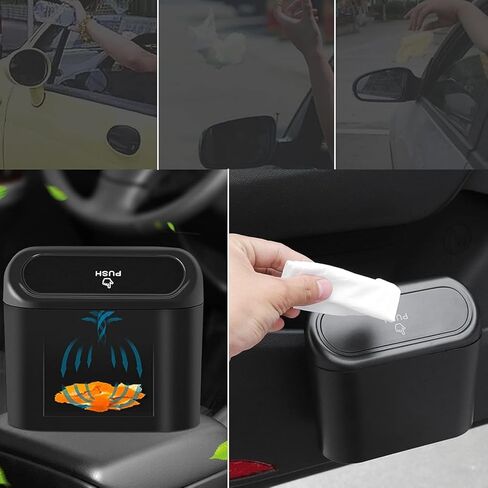 Car Trash Can with Lid, Mini Auto Dustbin Garbage Organizer, Automotive Garbage Container Bin for Vehicle, Home, Office in Saudi Arabia