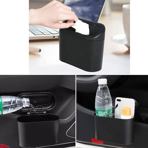 Car Trash Can with Lid, Mini Auto Dustbin Garbage Organizer, Automotive Garbage Container Bin for Vehicle, Home, Office in Saudi Arabia