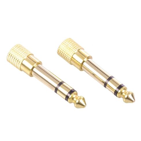 10Pcs/lot 6.35mm Stereo 3-Pole Male Plug to 3.5mm Female Jack Audio Adapter Microphone Connector Audio Converter in Kuwait
