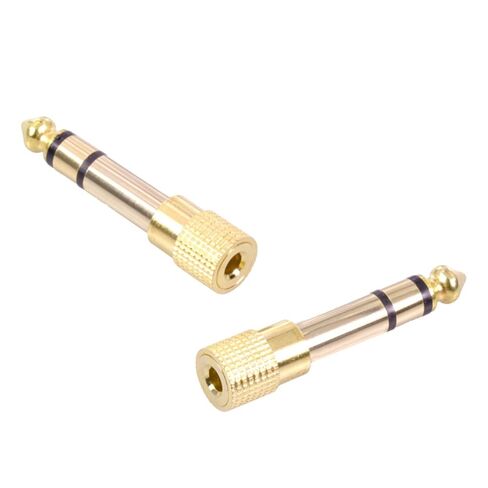 10Pcs/lot 6.35mm Stereo 3-Pole Male Plug to 3.5mm Female Jack Audio Adapter Microphone Connector Audio Converter in Kuwait