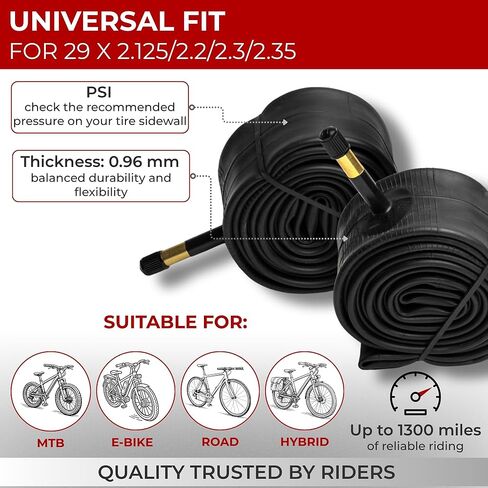 Fincci Bike Inner Tube 29 x 2.125/2.2/2.3/2.35 - Inner Tubes 48mm for Cycle Bicycle Bike Tire - Pack of 2 in Saudi Arabia