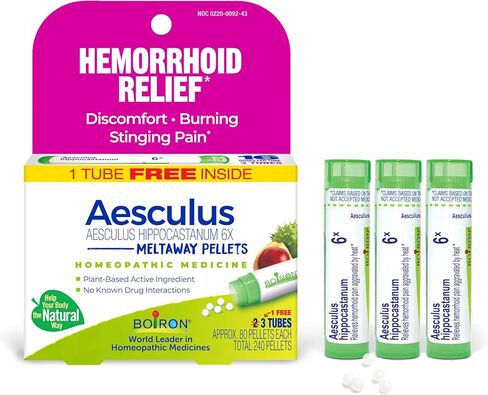 Boiron Aesculus Hippocastanum 6X الطب المثلي لتخفيف البواسير من الانزعاج أو الحرق أو الألم اللاذع - 3 عدد (240 حبة) in Kuwait