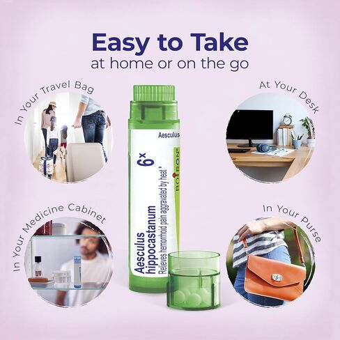 Boiron Aesculus Hippocastanum 6X الطب المثلي لتخفيف البواسير من الانزعاج أو الحرق أو الألم اللاذع - 3 عدد (240 حبة) in Kuwait