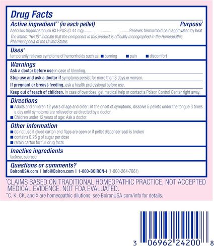 Boiron Aesculus Hippocastanum 6X الطب المثلي لتخفيف البواسير من الانزعاج أو الحرق أو الألم اللاذع - 3 عدد (240 حبة) in Kuwait