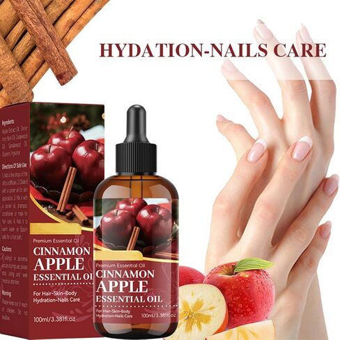 زيت قرفة التفاح العطري، زيت موزع معطر طبيعي مع قطارة للعلاج العطري، صناعة الشموع الطبيعية وروائح صناعة الصابون، العناية بالشعر، الوجه، العناية بالبشرة وتدليك الجسم للمنزل والمكتب 3.53 جم in Saudi Arabia