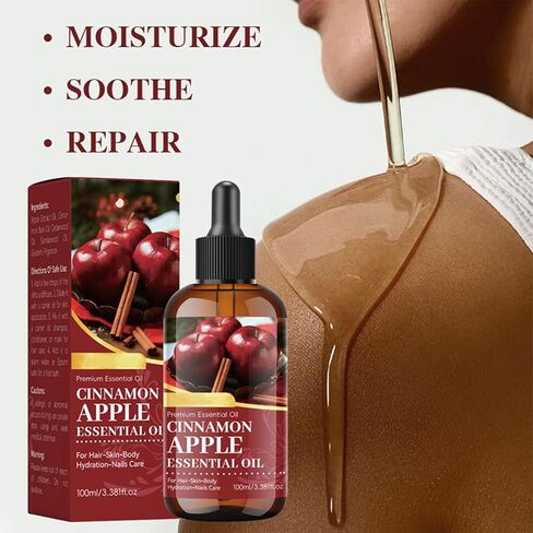 زيت قرفة التفاح العطري، زيت موزع معطر طبيعي مع قطارة للعلاج العطري، صناعة الشموع الطبيعية وروائح صناعة الصابون، العناية بالشعر، الوجه، العناية بالبشرة وتدليك الجسم للمنزل والمكتب 3.53 جم in Saudi Arabia