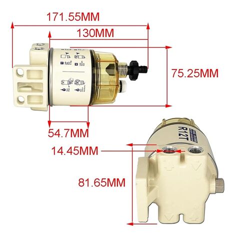Fuel Water Separator Turbo Engine Filter R12T R12P R12S Suitable for 140R 120AT S3240 NPT ZG1/4-19(R12T Set) in Saudi Arabia