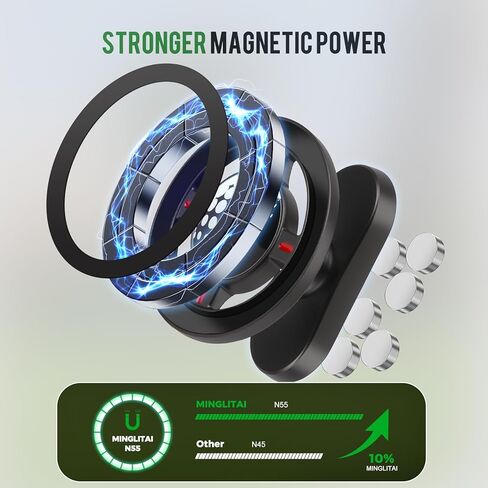 Magnetic Golf Cart Phone Holder for MagSafe iPhone, Alloy Phone Mount with N55 Super Strong Magnet, 360° Rotation, Essential Golf Accessory for Viewing Course Maps and Recording Swing Videos in Saudi Arabia
