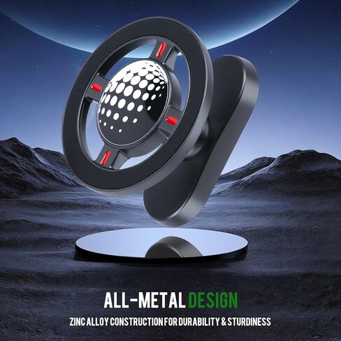 Magnetic Golf Cart Phone Holder for MagSafe iPhone, Alloy Phone Mount with N55 Super Strong Magnet, 360° Rotation, Essential Golf Accessory for Viewing Course Maps and Recording Swing Videos in Saudi Arabia
