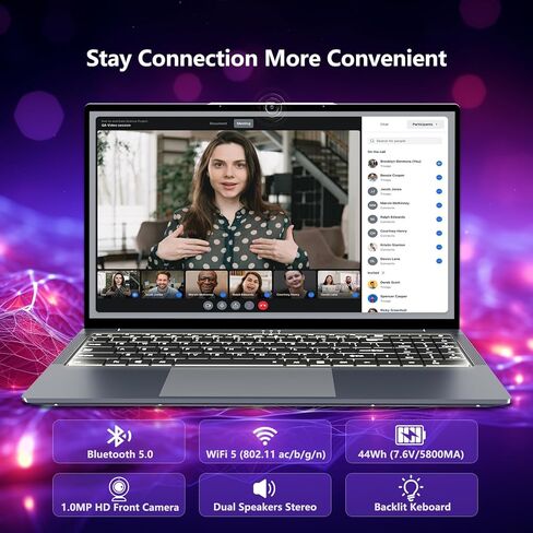 2025 17.3 بوصة كمبيوتر محمول ، 16 جيجا بايت DDR4 512GB SSD Gaming Captop ، Celeron N150 (4C/4T ، to 3.6GHz) كمبيوتر محمول ، WIFI 5 BT 4.2 ، لوحة المفاتيح الخلفية ، بطارية 6HR ، USB 3.0 ، HDMI ، ورب 11 PROBORNAL LAPTOP in Kuwait