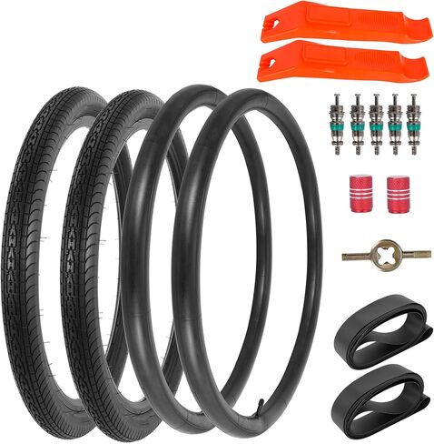 RUTU 2 Pack 26x2.35 Folding Bike Tires with Inner Tubes, 26 Inch Cruiser Bike Tire, 59-559 Bicycle Tires for Beach Bikes City Bikes Hybrid Bicycles 26x2.30 26x2.35 26x2.40 2-PCS in Saudi Arabia