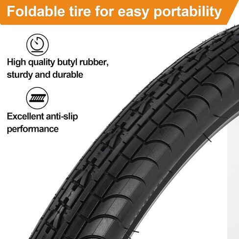 RUTU 2 Pack 26x2.35 Folding Bike Tires with Inner Tubes, 26 Inch Cruiser Bike Tire, 59-559 Bicycle Tires for Beach Bikes City Bikes Hybrid Bicycles 26x2.30 26x2.35 26x2.40 2-PCS in Saudi Arabia
