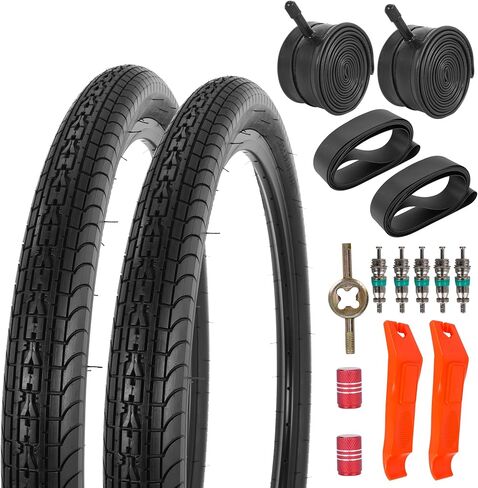 RUTU 2 Pack 26x2.35 Folding Bike Tires with Inner Tubes, 26 Inch Cruiser Bike Tire, 59-559 Bicycle Tires for Beach Bikes City Bikes Hybrid Bicycles 26x2.30 26x2.35 26x2.40 2-PCS in Saudi Arabia