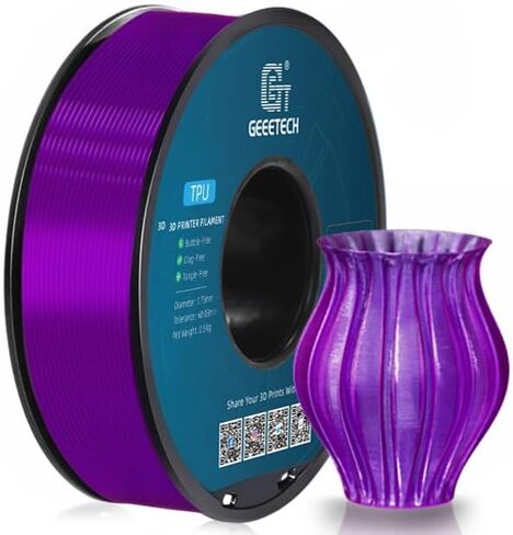 Geeetech TPU Filament 1.75mm, 0.5KG/500g (1.1lbs) Spool, Shore 95A Flexible 3D Printer Filament with High Elasticity, Dimensional Accuracy ±0.03mm, Fits Most FDM Printers, Clear Red in Kuwait