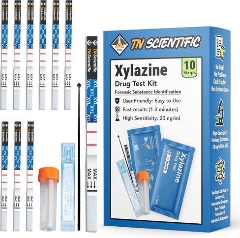 Xylazine Drug Test Strips Kit [10 Pack] - Powder, Liquid, & Urinalysis Testing Forensic Kit in Saudi Arabia