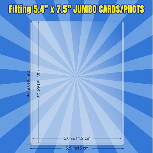 AKONEGE 12 Pack 5.4" x 7.5" Jumbo Card Sleeves Size L Clear Oversize Card Protector Top Loading Rigid Sheet Protectors for Protecting Photocard, Photos, MTG, TCG, Trading, Sport Cards in Saudi Arabia