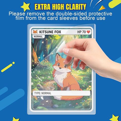 AKONEGE 12 Pack 5.4" x 7.5" Jumbo Card Sleeves Size L Clear Oversize Card Protector Top Loading Rigid Sheet Protectors for Protecting Photocard, Photos, MTG, TCG, Trading, Sport Cards in Saudi Arabia