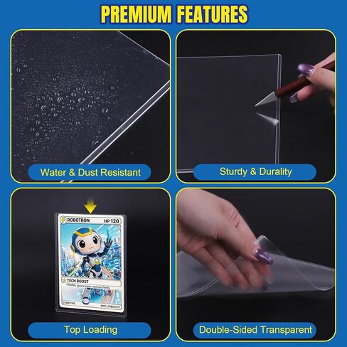 AKONEGE 12 Pack 5.4" x 7.5" Jumbo Card Sleeves Size L Clear Oversize Card Protector Top Loading Rigid Sheet Protectors for Protecting Photocard, Photos, MTG, TCG, Trading, Sport Cards in Saudi Arabia