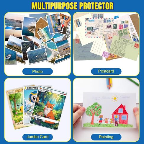 AKONEGE 12 Pack 5.4" x 7.5" Jumbo Card Sleeves Size L Clear Oversize Card Protector Top Loading Rigid Sheet Protectors for Protecting Photocard, Photos, MTG, TCG, Trading, Sport Cards in Saudi Arabia
