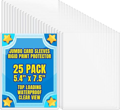 AKONEGE 12 Pack 5.4" x 7.5" Jumbo Card Sleeves Size L Clear Oversize Card Protector Top Loading Rigid Sheet Protectors for Protecting Photocard, Photos, MTG, TCG, Trading, Sport Cards in Saudi Arabia