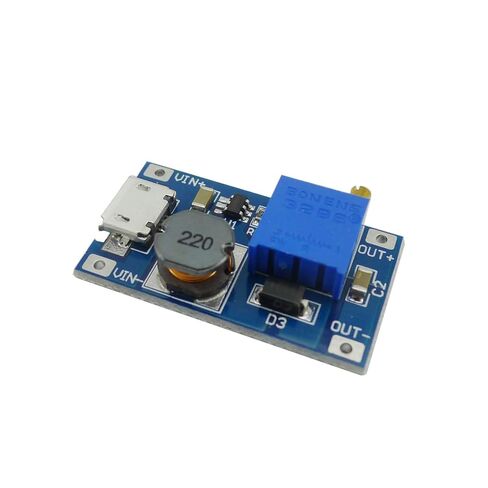 20 قطعة MT3608 DC-DC محول تصعيد مع مدخل USB من النوع C، 2V-24V إلى 5V-28V 2A لوحة منظم جهد قابلة للتعديل، وحدة إمداد طاقة عالية الكفاءة للمشروعات الإلكترونية DIY in Kuwait