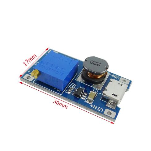 20 قطعة MT3608 DC-DC محول تصعيد مع مدخل USB من النوع C، 2V-24V إلى 5V-28V 2A لوحة منظم جهد قابلة للتعديل، وحدة إمداد طاقة عالية الكفاءة للمشروعات الإلكترونية DIY in Kuwait