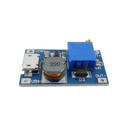 20 قطعة MT3608 DC-DC محول تصعيد مع مدخل USB من النوع C، 2V-24V إلى 5V-28V 2A لوحة منظم جهد قابلة للتعديل، وحدة إمداد طاقة عالية الكفاءة للمشروعات الإلكترونية DIY in Kuwait
