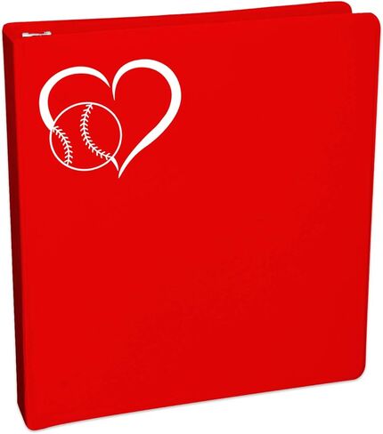 Bargain Max Decals Baseball Heart Sticker Decal Notebook Car Laptop 5.5" (White) in Saudi Arabia