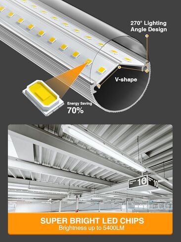 مصابيح LED ONLYLUX T8 بطول 4 أقدام 6500 كيلو 36 وات 5400 لومن، لمبة LED فائقة السطوع لضوء النهار بطول 4 أقدام، استبدال ضوء الفلورسنت، مصابيح إضاءة LED T8 4 بوصات تجاوز الصابورة لمستودع مرآب ورشة العمل 20 حزمة in Kuwait