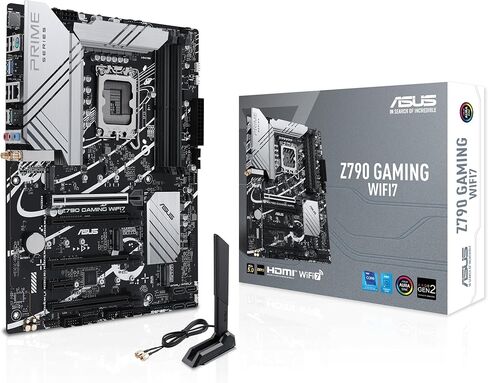 ASUS Z790 Gaming WiFi7 LGA 1700 ATX Motherboard مع PCIe 5.0 ، ثلاث فتحات M.2 ، 14+1 DRMOS ، DDR5 ، WiFi 7 ، Realtek 1GB LAN ، HDMI TM ، USB 3.2 Gen 2x2 Type-C ، USB 3.2 Gen 1 Type-C ، Thunderbolt USB4 in Kuwait