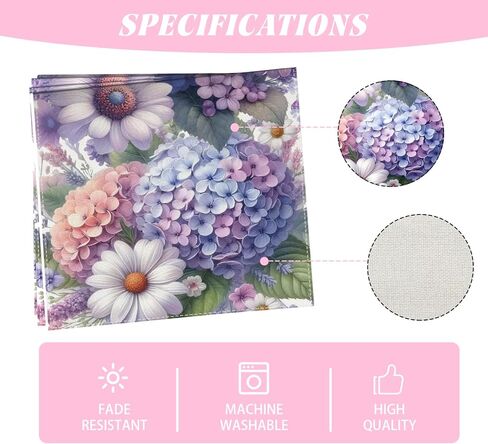 Hydrangea Flowers Spring Table Runner 13x72 Inch Spring Summer Easter Decorations and Supplies for Home Kitchen Dining Room Table Decor in Kuwait