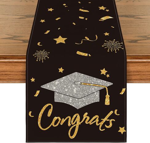 Artoid Mode Congrats Table Runner قبعة الدبلوم، 2026 التخرج عطلة المطبخ طاولة الطعام لديكور المنزل والحفلات 13 × 72 بوصة in Saudi Arabia