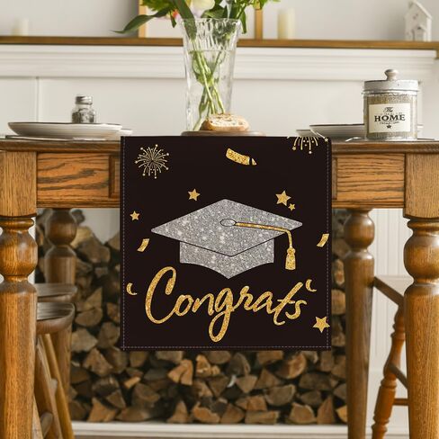 Artoid Mode Congrats Table Runner قبعة الدبلوم، 2026 التخرج عطلة المطبخ طاولة الطعام لديكور المنزل والحفلات 13 × 72 بوصة in Saudi Arabia