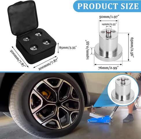 Jack-Puck Compatible with Rivian R1T/R1S, Aluminum Lift Adapter Set Heavy Duty Jack-Puck Magnetic Adapter 4pcs Floor Jack Lift Point with Storage Case in Saudi Arabia