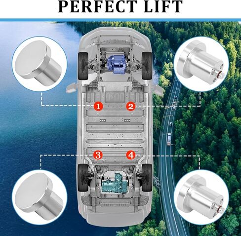 Jack-Puck Compatible with Rivian R1T/R1S, Aluminum Lift Adapter Set Heavy Duty Jack-Puck Magnetic Adapter 4pcs Floor Jack Lift Point with Storage Case in Saudi Arabia