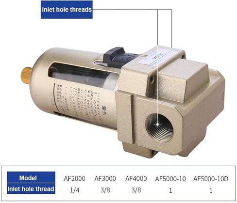 Pneumatic air gas oil water filter AF3000-03D AF3000-03 3/8 inch with Copper cartridge and Protective cover AUTO drain type(AF3000-03D) in Saudi Arabia