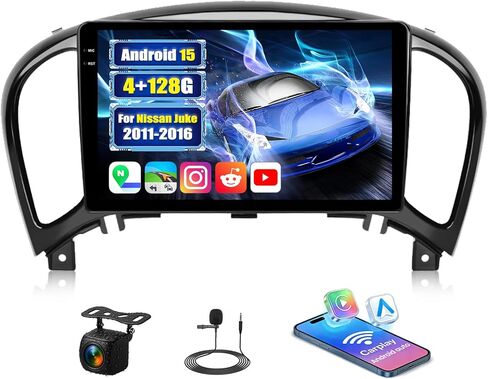 [4G+128G] Car Radio for Nissan Juke 2011-2016 with Wireless CarPlay Android Auto,9" Touchscreen Android 15 Nissan Juke Car Stereo with Mirror Link WiFi GPS,Bluetooth,FM/RDS SWC EQ+AHD Backup Camera in Saudi Arabia
