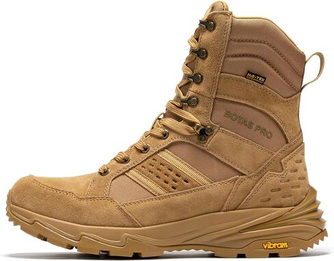 ROCKROOSTER Men's 8 Inch Lace Up Lightweight Military Boots, Non-Slip Brown Comfortable Water-resistant Hiking Boots for Men in Saudi Arabia