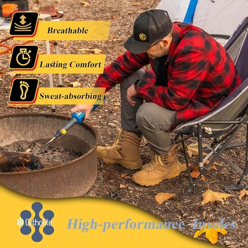 ROCKROOSTER Men's 8 Inch Lace Up Lightweight Military Boots, Non-Slip Brown Comfortable Water-resistant Hiking Boots for Men in Saudi Arabia