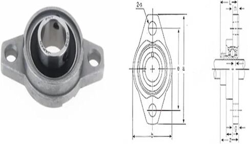 10pcs/lot KFL007 FL007 35mm zinc Alloy Pillow Block Bearings for Bore Diameter Zinc Bearing Units in Saudi Arabia