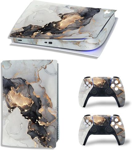 ملصق جلدي متوافق مع وحدة التحكم PS5 ، غطاء غلاف صائق فينيل الواقي لوحدة التحكم في الإصدار الرقمي (رمادي) in Kuwait