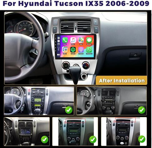 2+64G Android 15 Car Stereo for Hyundai Tucson 2006-2009,9 inch Touch Screen Radio Wireless Apple CarPlay Android Auto DSP 5G WiFi Bluetooth GPS FM RDS+Free AHD Backup Cam in Saudi Arabia