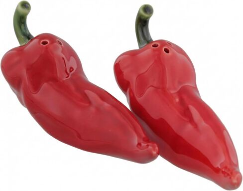 The Bridge Collection Chili Pepper Salt And Pepper Shakers - Unique Kitchen Accessories For Fiesta-Themed Decor - Novelty Chili Shaped Kitchen Accessories in Saudi Arabia