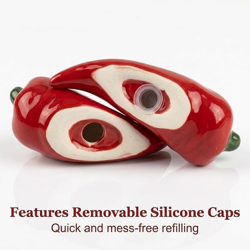 The Bridge Collection Chili Pepper Salt And Pepper Shakers - Unique Kitchen Accessories For Fiesta-Themed Decor - Novelty Chili Shaped Kitchen Accessories in Saudi Arabia