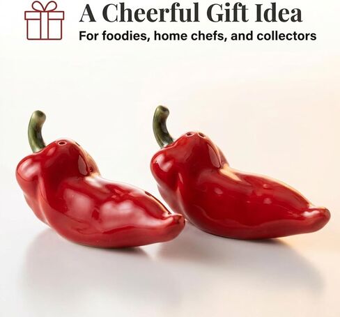The Bridge Collection Chili Pepper Salt And Pepper Shakers - Unique Kitchen Accessories For Fiesta-Themed Decor - Novelty Chili Shaped Kitchen Accessories in Saudi Arabia