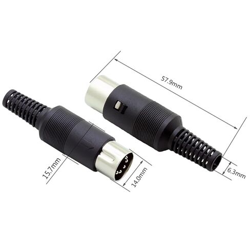 10Pcs/lot 5 Pin DIN Male Connector 5 Pin DIN Plug Jack with Plastic Connector Adapter in Saudi Arabia