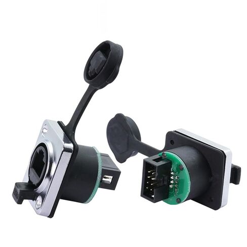 10Pcs/lot Straight PCB Board RJ45 Female Jack Panel Mount 8P8C RJ45 Ethernet Plug Socket Chassis Connector(A1020) in Saudi Arabia