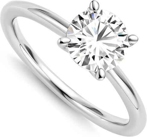 ASHINE 1CT Round Cut Moissanite Engagement Ring, 925 Sterling Silver Gold Plated Solitaire, VVS1 Clarity Promise Ring for Women in Saudi Arabia