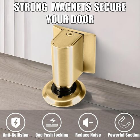 Door Wedge Stopper, New Magnetic Doors Stoppers for Bottom of Door, No Drill Invisible Doorstops for Inside Door, Heavy Duty Magnetic Doors Catch Holder, Keep Doors Open (Black) in Saudi Arabia